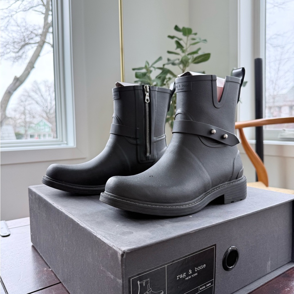 Rag & Bone Black Rain Boots